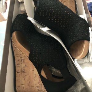 COPY - Black suede wedge
